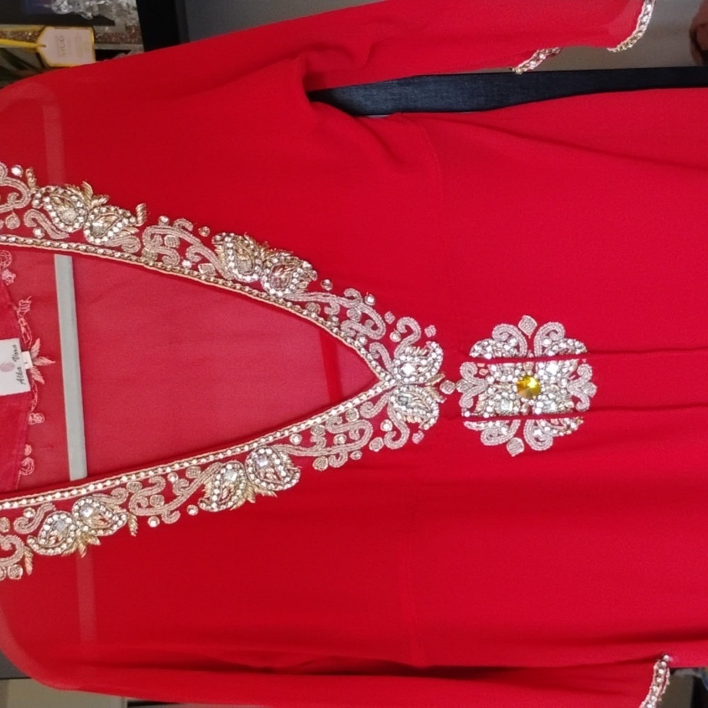 Alka Vora- Silk 100% Famous Designer Brand. Hand Made Rhine Stone design